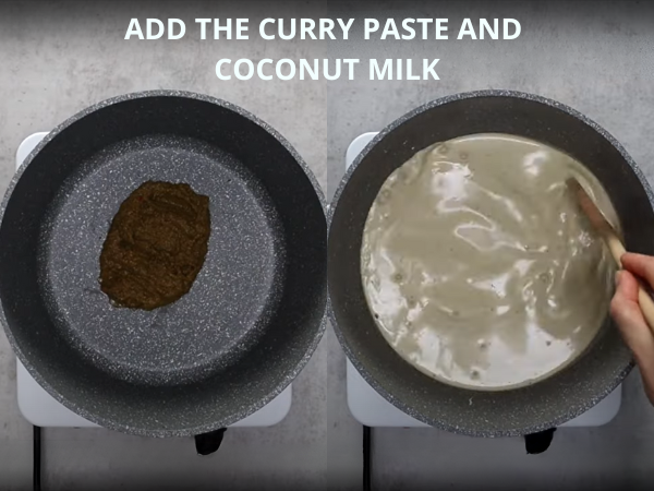 Add The Curry Paste And Coconut Milk photo