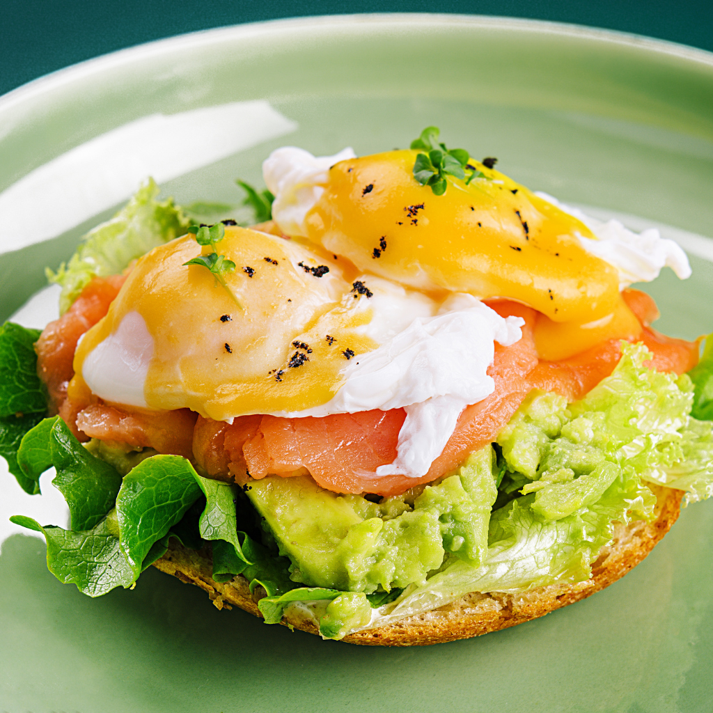 Smoked Salmon and Avocado Eggs Royale photo