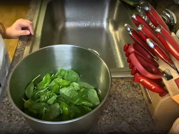 Caprese Salad With Hawaiian Tropic Tomato- Washing Basil Leaves 1