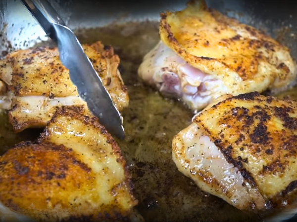 Cook the chicken for about 4-5 minutes on each side until golden brown.