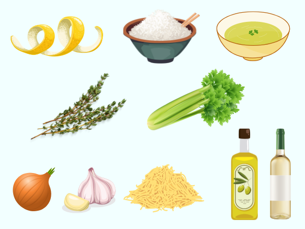 Ingredients Needed For Lemon Thyme Risotto For 4 Servings photo