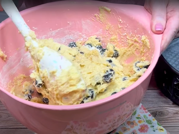 Recipe Blueberry Ricotta Cake - Fold In Blueberries - This step distributes the blueberries evenly throughout the cake.