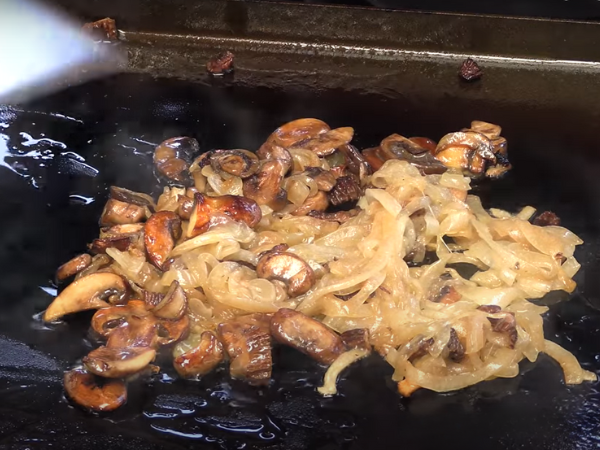 Swiss Mushroom Burger With Honey Drizzle- Adding Seasoning And Herbs