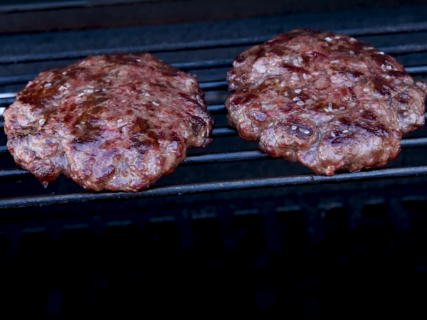 Swiss Mushroom Burger With Honey Drizzle- Cooking The Patties 2