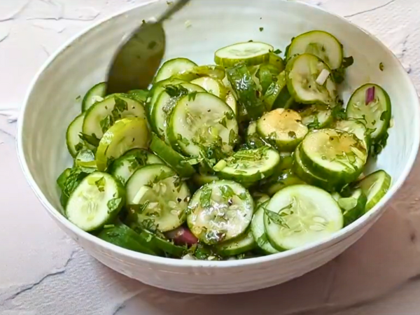 Vietnamese Cucumber Salad Recipe - Toss The Vegetables And Dressing Together