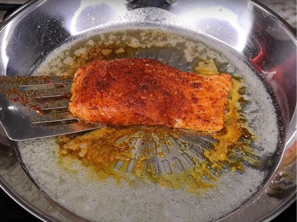 salmon with alfredo sauce - Cooking The Salmon2